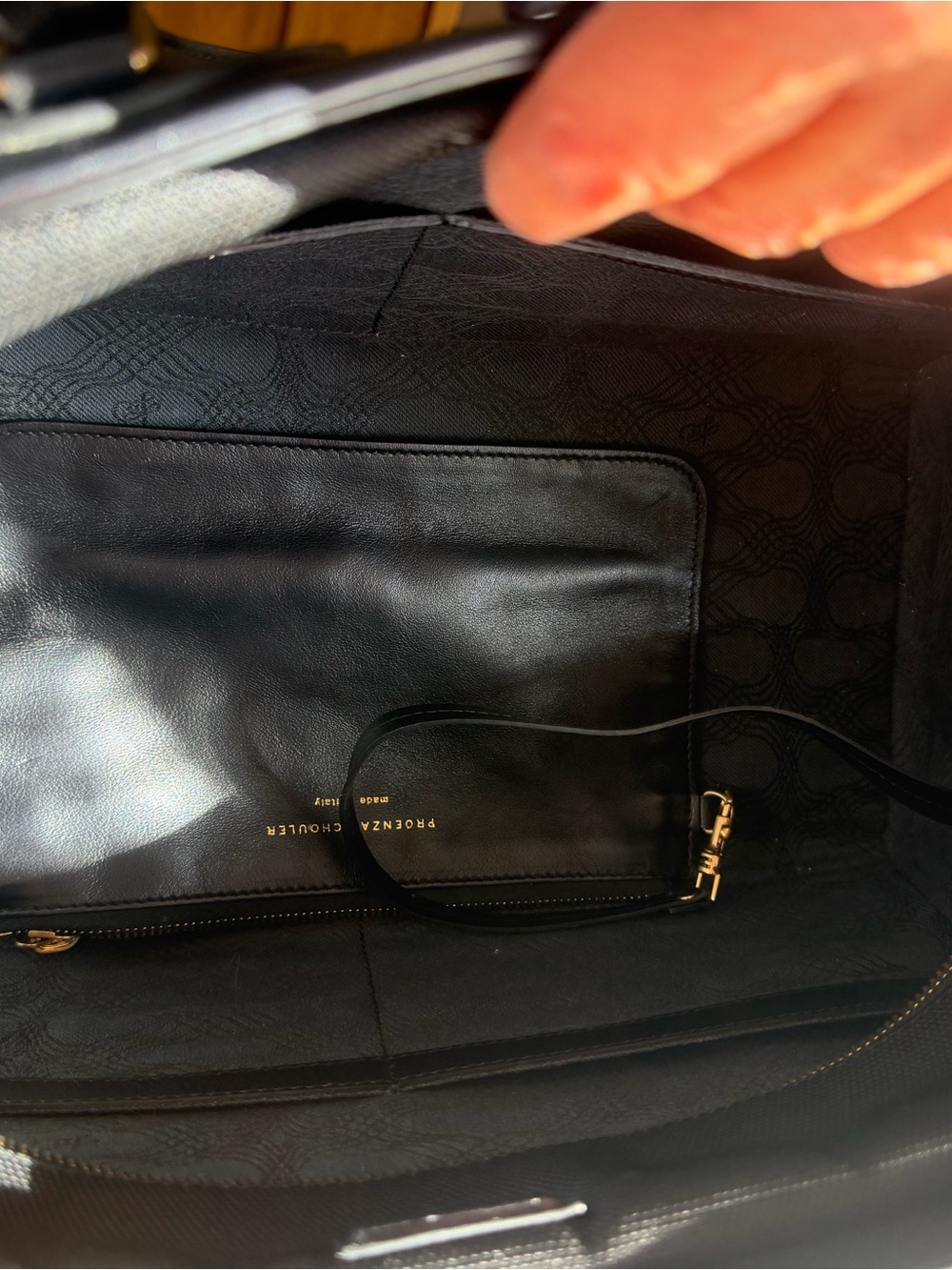 PROENZA SCHOULER Black Leather Satchel Handbag with Gold Hardware - Picture 11 of 16